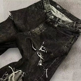 Threebooy Y2K American Fashion New Holes Do Old Washed Baggy Jeans Men Harajuku Vintage Hip-hop Popular Casual High Waist Wide-leg Pants